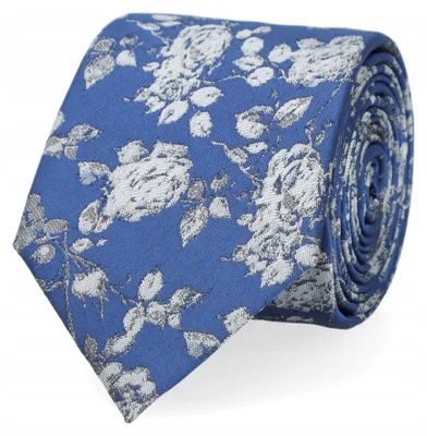 Produktbild von Lancerto Krawatt Blau Blumenmuster Elegant M.233