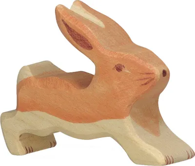 Produktbild von Hase klein laufend Waldtier Holzfigur Holzspielzeug von Holztiger