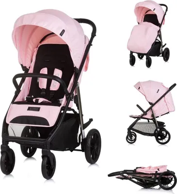 Produktbild von Chipolino Kinderwagen Buggy Insta, Fußabdeckung, Federung, Korb, Gurt, klappbar rosa
