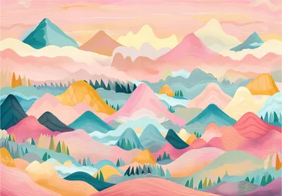 Produktbild von Fototapete Gebirge Wolken Landschaft - 416x254 cm - Vliestapete Kinderzimmer - Vlies Fototapete Rosa - 16068VEXXXL
