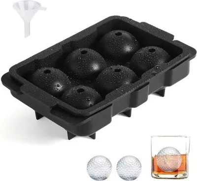 Obrázek produktu pro Silikonová forma na kostky ledu ve tvaru golfového míčku, 6 kusů