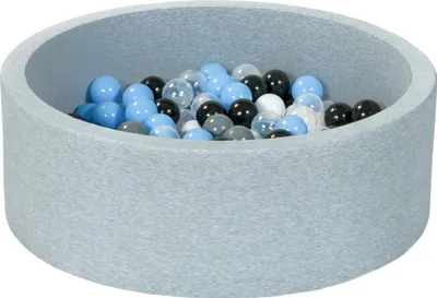 Image de Piscine à balles aire de jeux + 150 balles noir, blanc, transparent, gris, bleu clair