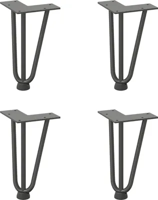 Obrázok produktu pre vidaXL Vlásenkové nohy pre konferenčný stolík 4 ks. Antracit 20 cm masívna oceľ