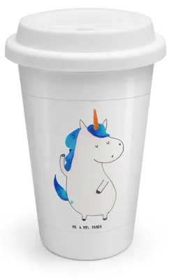 Produktbild von Mr. & Mrs. Panda Isolierbecher Einhorn Mann - Weiß - Geschenk, Unicorn, Familie, Thermobecher, ToGo Kaffeebecher, To Go, Party, Becher, Beste, Thermokaffeebecher