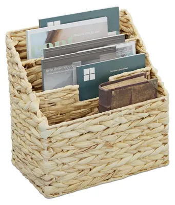 Produktbild von Zeitschriftenhalter Zeitungsständer Zeitschriftenablage - Stehend - 3 Fächer - Naturfarben - 34 x 34 x 20 cm