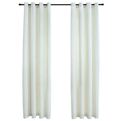 Zdjęcie produktu dla vidaXL Zasłony zaciemniające z oczkami 2 szt. aksamitny krem 140x245 cm