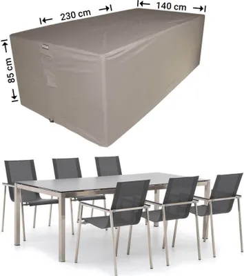 Produktbild von Raffles Covers Wetterschutz für Gartenmöbel Sitzgruppe 230 x 140 H: 85 cm | Atmungsaktiv | Wasserdicht | UV-beständig | Elastischer Kordelzug