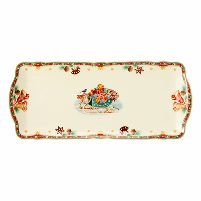 Produktbild von Kuchenplatte eckig 34,5 x 15 cm - Seltmann Weiden Marieluise Weihnachtsnostalgie