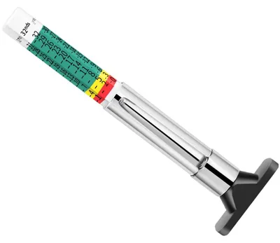Produktbild von Reifenprofiltiefenmesser 6-seitig farbcodiert 25 mm/1 Zoll Kunststoff/Edelstahl