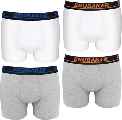Image de Brubaker Boxers Hommes Rétro - Lot de 4 boxers rétro - Hipster Boxer avec ceinture élastique Confortable et respirant sans ouverture - Sous-vêtements pour hommes en coton et Élasthanne®