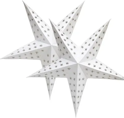 Zdjęcie produktu dla Lampion w kształcie gwiazdy z papieru, o wymiarach 60 cm, idealny do dekoracji świątecznych