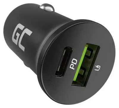 Produktbild von Green Cell Autoladegerät mit 2 Anschlüssen, Zigarettenanzünder, USB, Autoadapter, Ladegerät für Mobiltelefone