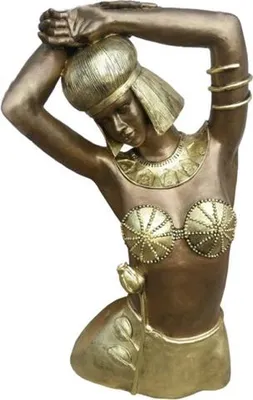 Immagine prodotto di Scultura Egizia Donna Danzatrice Statue Figure Busto Corpo Egitto Oro