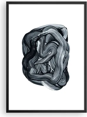 Produktbild von Gerahmtes Poster - Schwarzer Rahmen - Abstraktion schwarz verschwommen - 50x70 cm - Wand Bild - Wanddeko - Wandbilder - Kunstposter - Wandposter - Bilderrahmen - Bilder - Kunstdruck - P2BPA50x70-4874