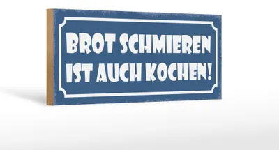 Produktbild von Holzschild Spruch 27x10cm Brot schmieren ist auch kochen