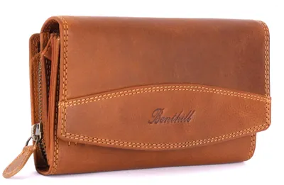Produktbild von Benthill Damen Geldbörse Leder XXL - Großes Portemonnaie mit RFID Schutz - Echtleder Vintage Damenbörse inkl. Geschenkbox