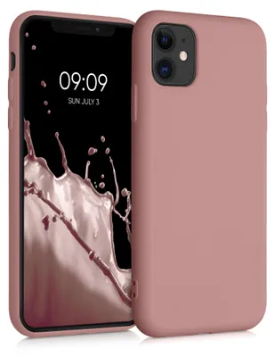 Produktbild von kwmobile Hülle kompatibel mit Apple iPhone 11 Hülle - gummierte TPU Silikon Handyhülle - Schutzhülle für kabelloses Laden - Case in Winter Rose