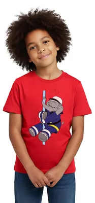 Produktbild von Spreadshirt Benjamin Blümchen Beni Der Feuerwehrmann Kinder T-Shirt, 98/104 (3-4 Jahre), Rot