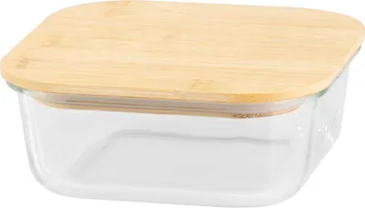 Image de Boîte MagicHome, carrée, 1200 ml, avec couvercle en bambou