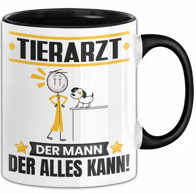 Produktbild von Tierarzt Tasse Geschenk für Tierarzt Der Mann Der Alles Kann Geschenkidee zum Geburtstag (Schwarz)