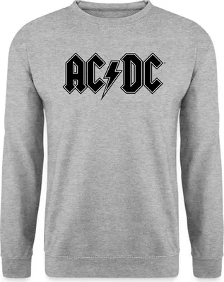 Produktbild von Spreadshirt AC/DC Schwarzes Logo Mit Blitz Uni Pullover, S, Weißgrau meliert