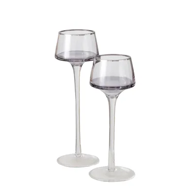 Produktbild von Kerzenhalter aus Glas SMOLA, 20-23 cm, 2er-Set