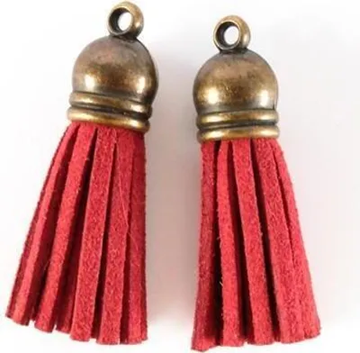 Produktbild von GRAINE CREATIVE 268781, Wildleder, Metall, Rot, Bronze, 2 Stück(e)
