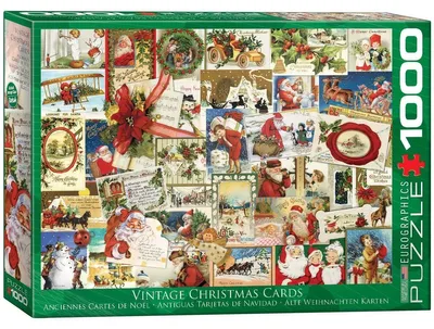 Zdjęcie produktu dla Eurographics Vintage Christmas Cards 1000pcs, 1000 szt., Wakacje