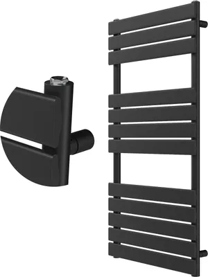 Zdjęcie produktu dla Grzejnik łazienkowy Granitan | Oslo - 120x60 cm - Czarny - Nowoczesny design - Minimalistyczny i praktyczny