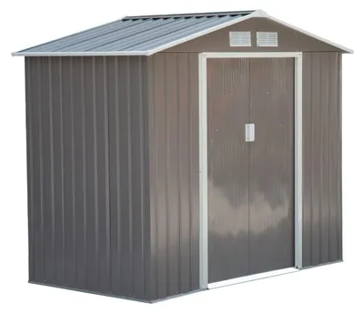 Immagine prodotto di Capanno da giardino in metallo per attrezzi | Colore: Grigio | Dimensioni: 127x213x185 / 191x277x192 cm