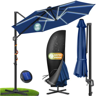 Immagine prodotto di KESSER® Parasole per pergolati, modello SUN, diametro 330 cm, regolabile in 7 posizioni, rotazione a 360°, include copertura