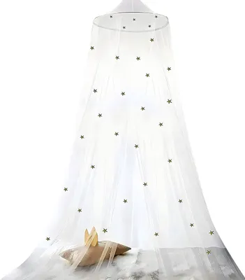 Produktbild von Kinderbett Baldachin, Baby Moskitonetz, Rundhimmel, Prinzessin Stil, Insektenschutz, 60×240 cm
