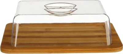 Produktbild von Käsebox aus Bambus - 26 x 20 x 8 cm - Käseplatte Aufbewahrungsbox Käseglocke