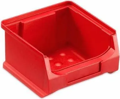 Produktbild von Rote Sichtlagerbox 1.0 | HxBxT 6x10x10cm | 0,4 Liter | Sichtlagerbehälter, Sichtlagerkasten, Sichtlagerkastensortiment, Sortierbehälter
