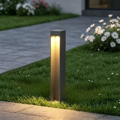 Produktbild von Mai & Mai LED Wegeleuchten Außenlampe Pollerleuchte, BTH:6x6x40cm, 3000K Aussenleuchte, Standleuchte für Garten Sandgrau dunkel 5W IP65 BaldersLights