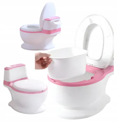 Produktbild von Töpfchen für Kinder und Baby – 3-in-1 Toilettentrainer mit Musik- und Spültaste – Toilettensitz mit Deckel und WC-Rollenhalter