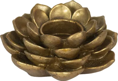 Produktbild von Clayre & Eef Kerzenständer 12*13*5 cm Goldfarbig Polyresin Kerzenhalter