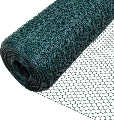 Produktbild von Famanu Hühnerzaun PVC in Grün - 25m - Maschenweite 25mm - sechseckig