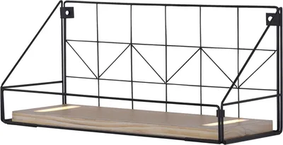 Produktbild von JUST LIGHT LED Wandleuchte Regal Holz Wandboard mit Schnurschalter Wohnzimmer, Esszimmer, Schlafzimmer, Küche, Büro, Flur, Kinderzimmer