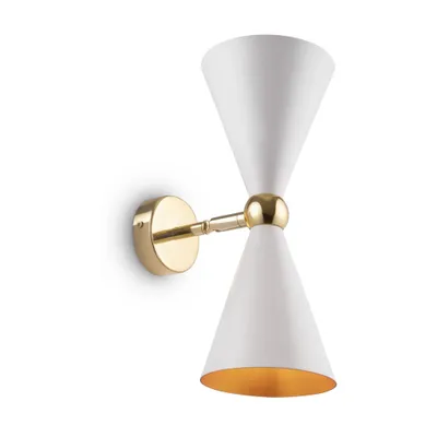 Immagine prodotto di Applique, metallo oro bianco, faretto Up Down, H 32 cm