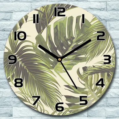 Produktbild von Wanduhr aus Glas Rund fi 30 Tropisch Vintage Quarz Deko Schlafzimmer Büro