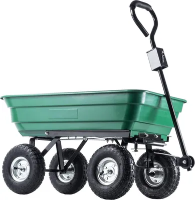 Produktbild von Kunststoff Bolderkar mit Kipffunktion - 300 kg Tragkraft und Stabiler Transportwagen für Garten und Lager