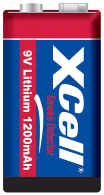 Produktbild von Lithium Batterie für Rauchmelder 9V, 1200mAh, CR9V/P 9V-Block Batterie lose