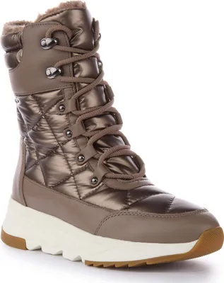 Produktbild von Geox Falena B Abx Frauen Schnürung Leder Nylon Wasserdicht Stiefelette Mit Reißverschluss Braun – undefined / Braun