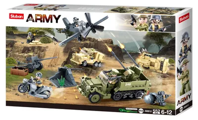 Produktbild von Sluban Klemmbausteine SL95682, WWII - Kampffahrzeuge Set (552 Teile) [M38-B0812]