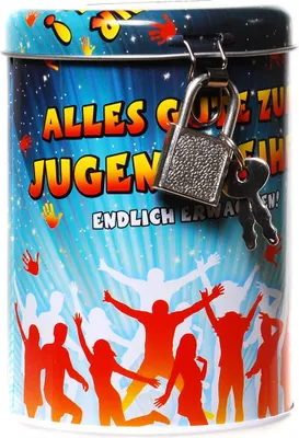 Produktbild von 1 Spardose Jugendweihe Metall Dose rund