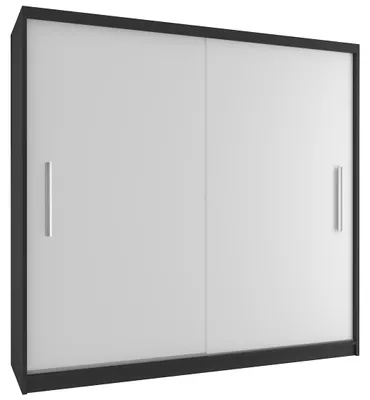 Obrázek produktu pro Šatní skříň s posuvnými dveřmi TIMPAS 200x218 cm ČERNÁ/BÍLÁ
