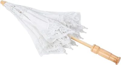 Obrázok produktu pre Ručne vyrobený slnečník - hodvábna látka - svadba/fotografia - béžová/biela - 53 cm / 20,9 palca - 1 kus - ľahký - svadobný dáždnik