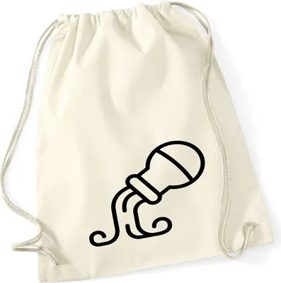 Produktbild von Huuraa Turnbeutel Wassermann Sternzeichen Symbol 12 Liter Natural Baumwolle Rucksack Geschenkidee
