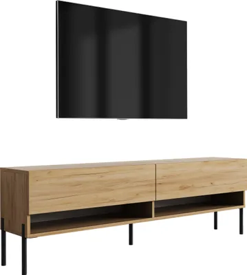 Obrázek produktu pro TV dolní skříňka 170 cm dub craft, rovné černé nohy, 170 × 32 × 52 cm